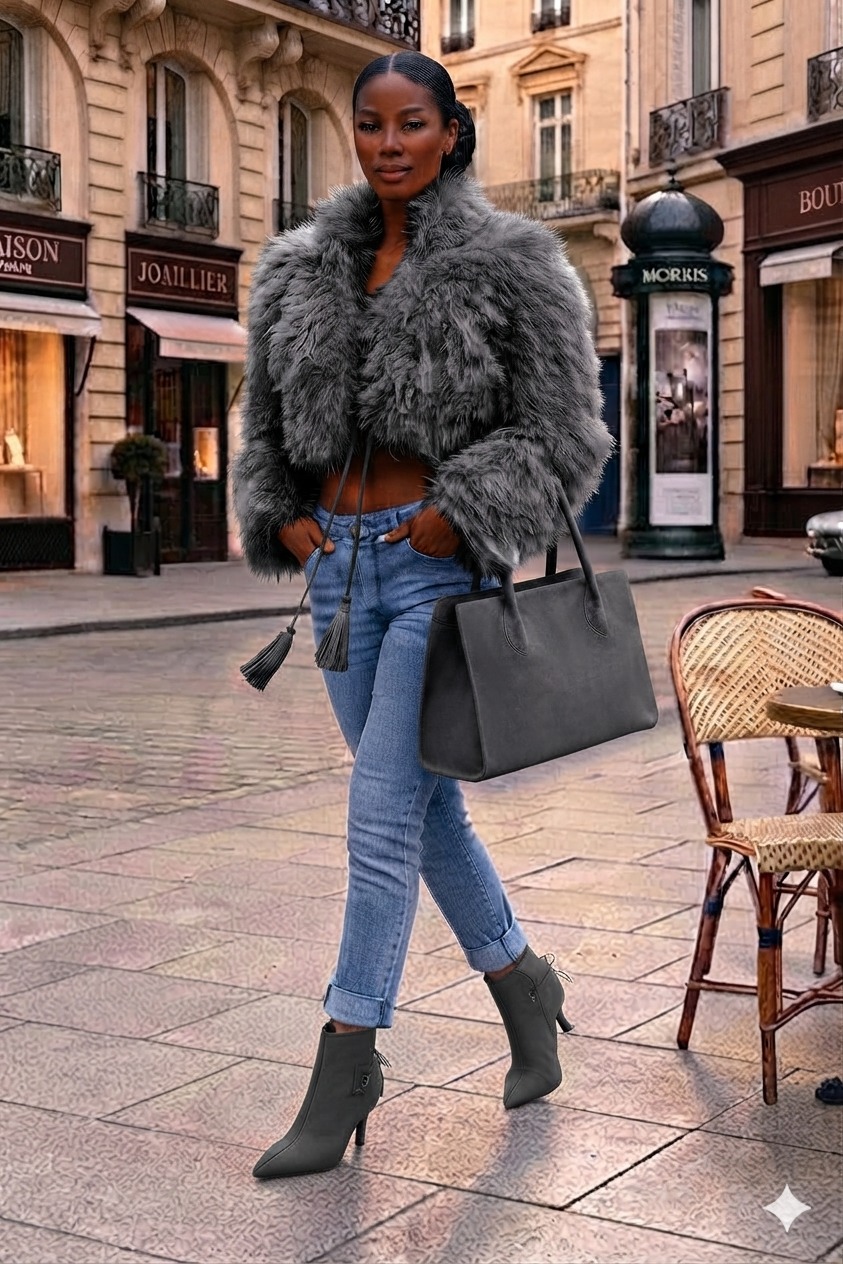 Women's charcoal gray back lace-up ankle boots with pointed toe and high slim heel - Top view